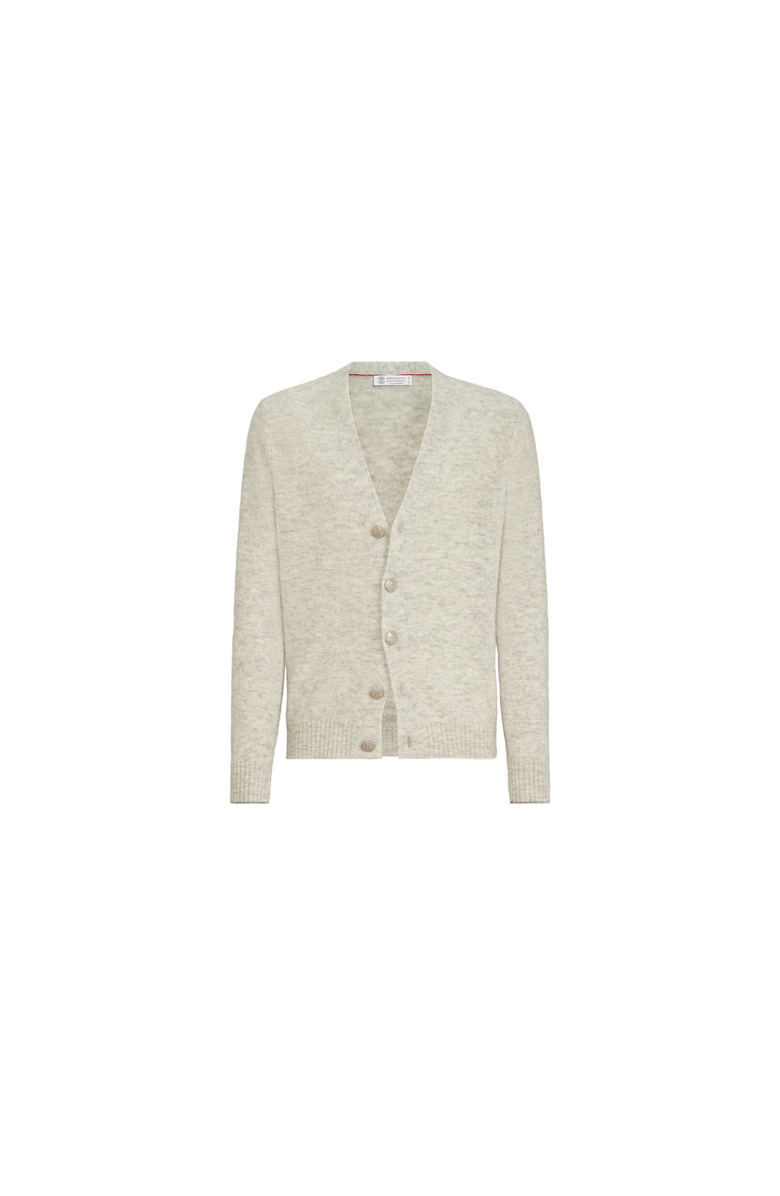 Brunello Cucinelli Alpaca, cashmere and wool cardigan, Alternate, color, Medium Grey