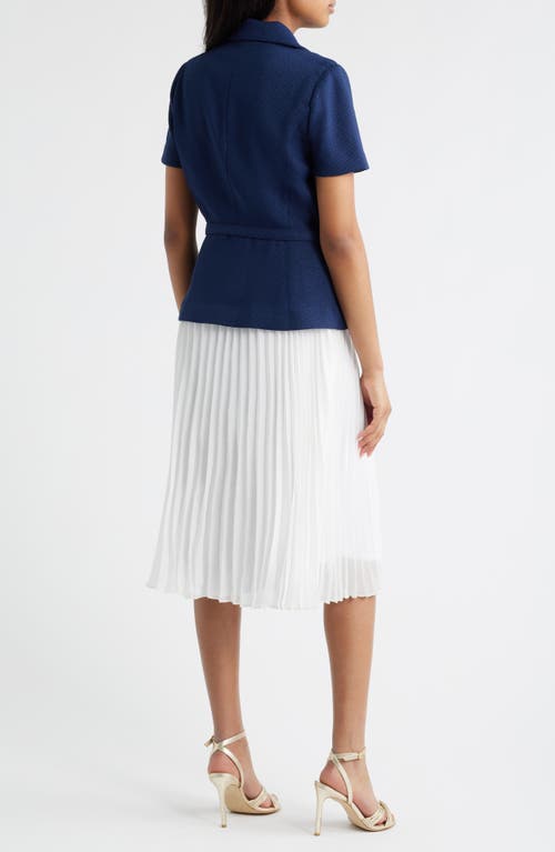 Julia Jordan Faux Two-piece Short Sleeve Belted Midi Dress