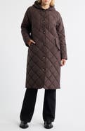 Bernardo Hooded Quilted Longline Jacket
