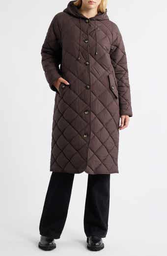 Bernardo Hooded Quilted Longline Jacket
