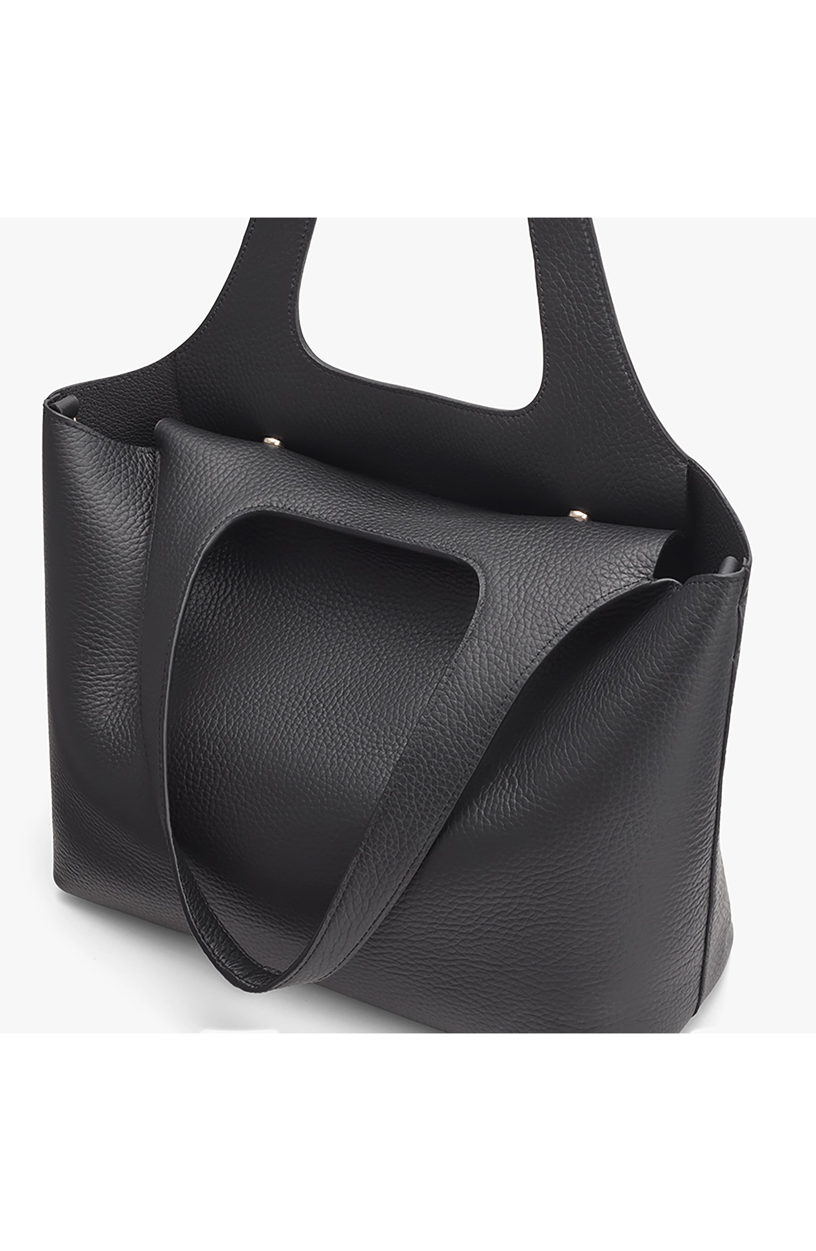 System 13-Inch Laptop Leather Tote, Alternate, color, BLACK