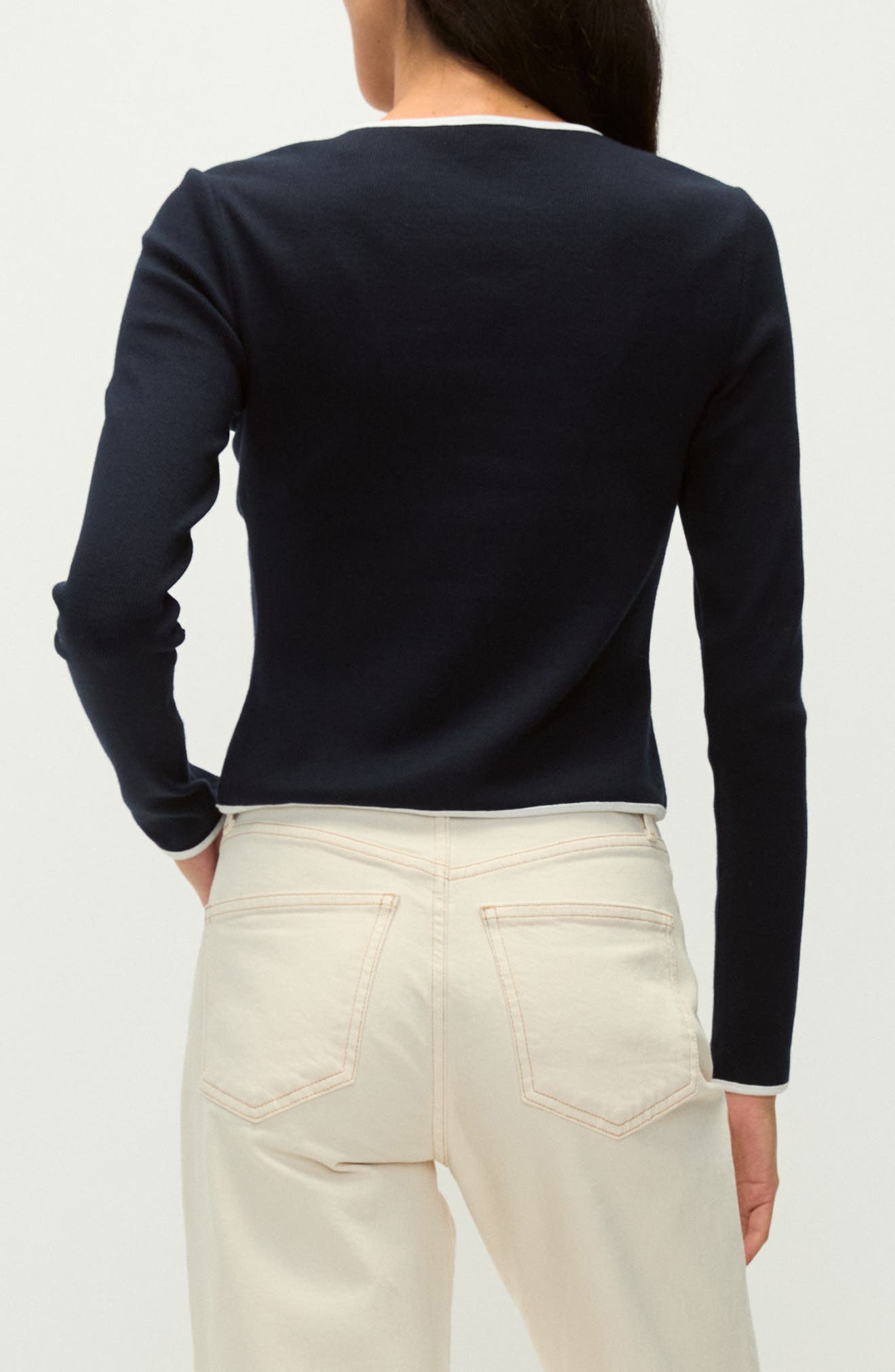 Wilmer Tipped Cotton Cardigan - image 2