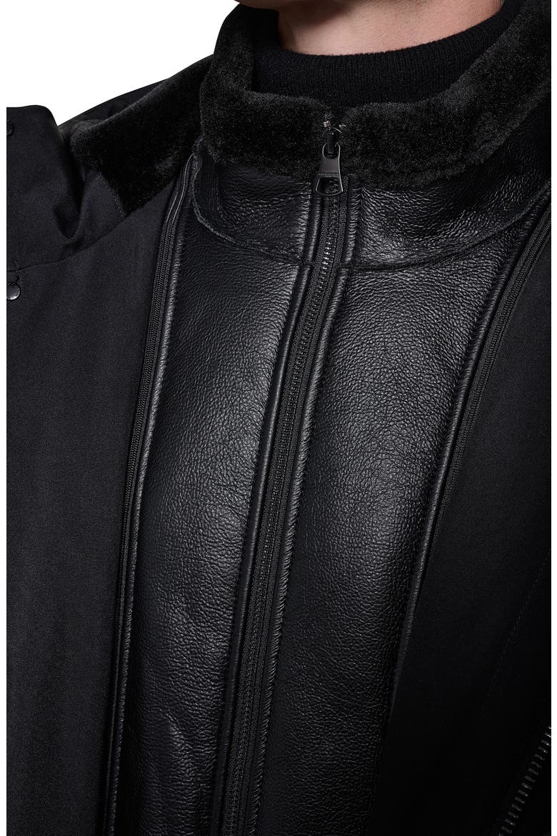 Faux Shearling Parka with Removable Bib, Alternate, color, BLACK