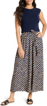 NIC+ZOE Pebble Dream Mixed Media Cotton Blend Dress