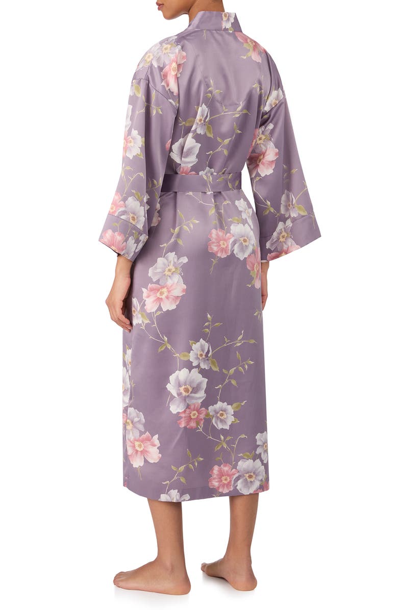 Lauren Ralph Lauren Floral Satin Robe, Alternate, color, Orchid Print