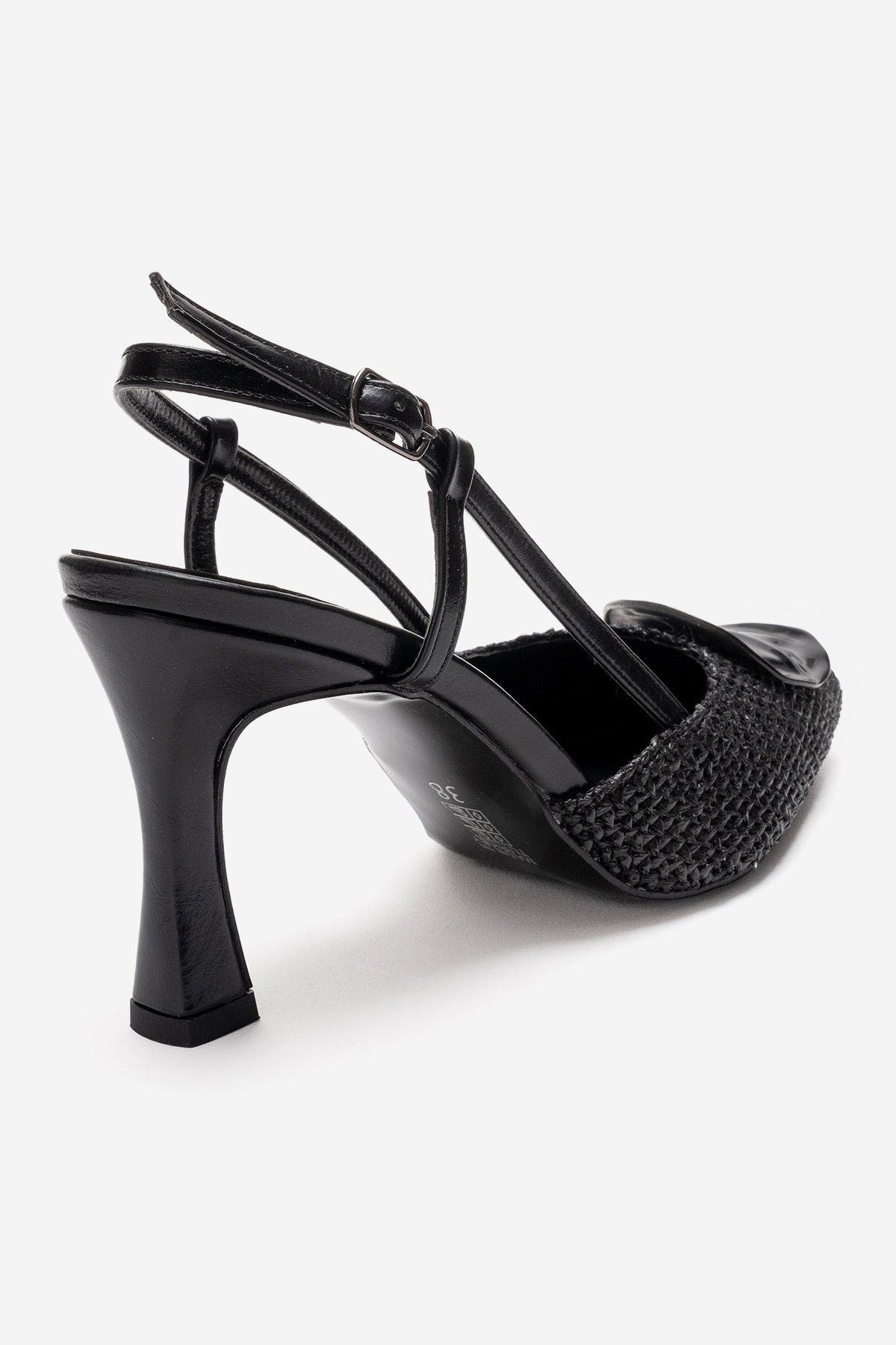 Prologue Shoes Levia Woven Pointed Toe Slingback Pump, Alternate, color, Black