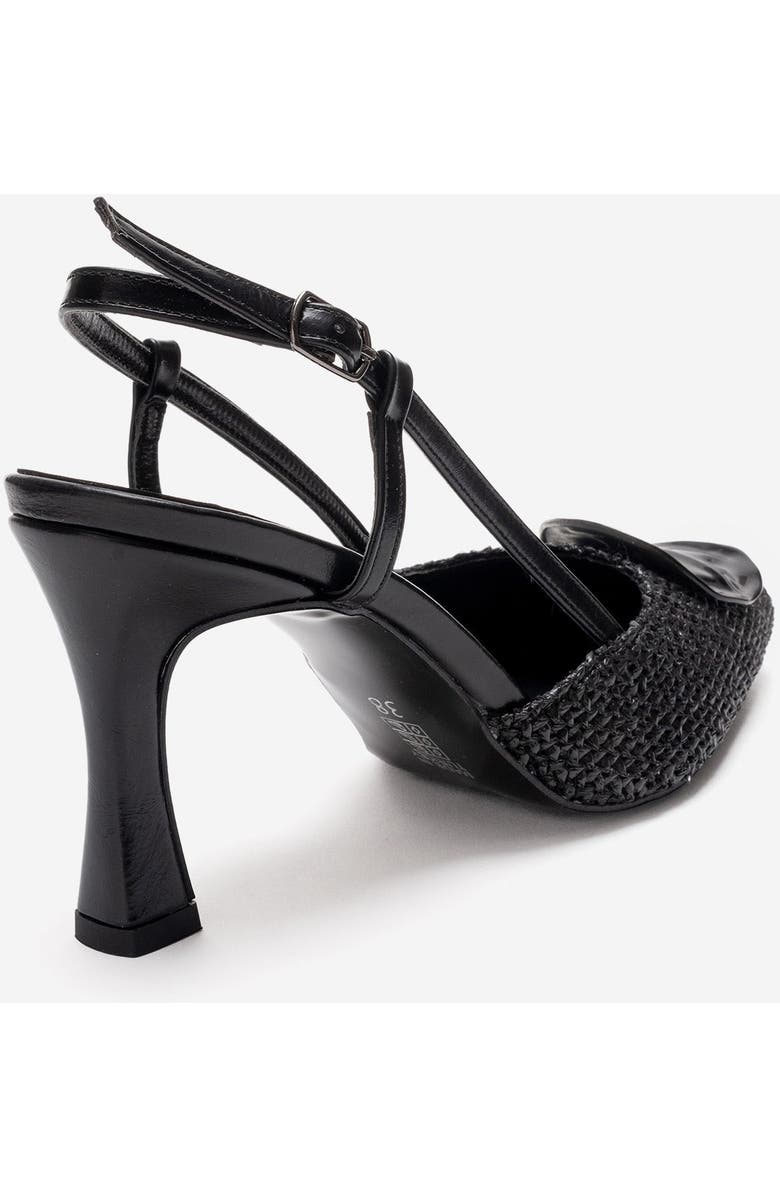 Prologue Shoes Levia Woven Pointed Toe Slingback Pump, Alternate, color, Black