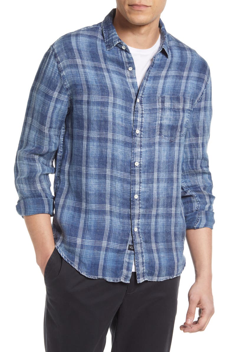 Rails Havana Relaxed Fit Plaid Linen Button-Up Shirt, Main, color,