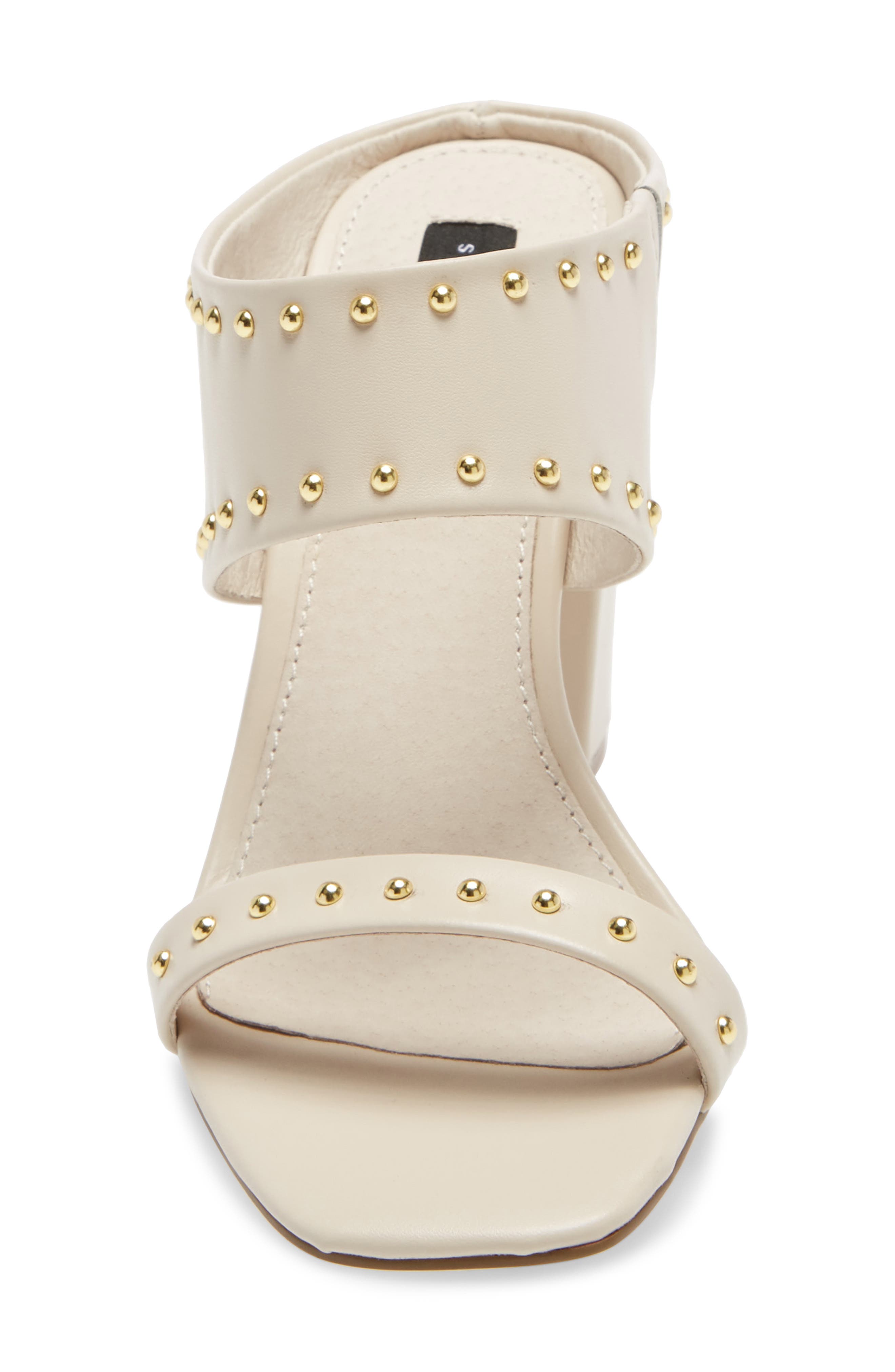 Spears Studded Slide Sandal, Alternate, color, BONE LEATHER