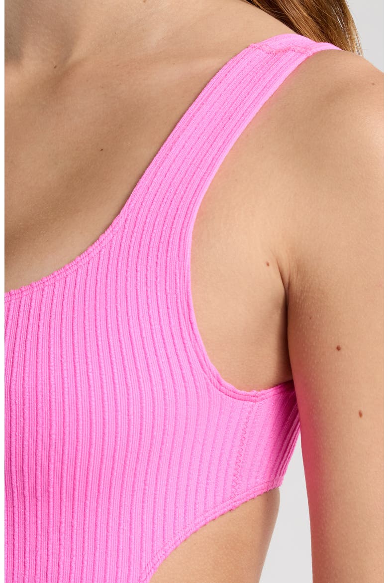x Surf City Rib One-Piece Swimsuit, Alternate, color, SUPER PINK