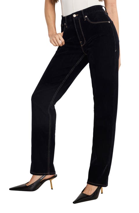 Good Icon Straight Leg Velvet Jeans (Indigo 939) (Regular & Plus)