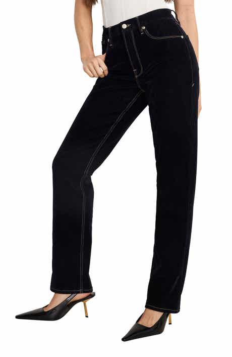 Good American Good Icon Straight Leg Velvet Jeans