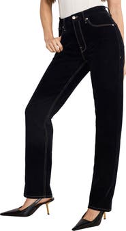 Good American Good Icon Straight Leg Velvet Jeans