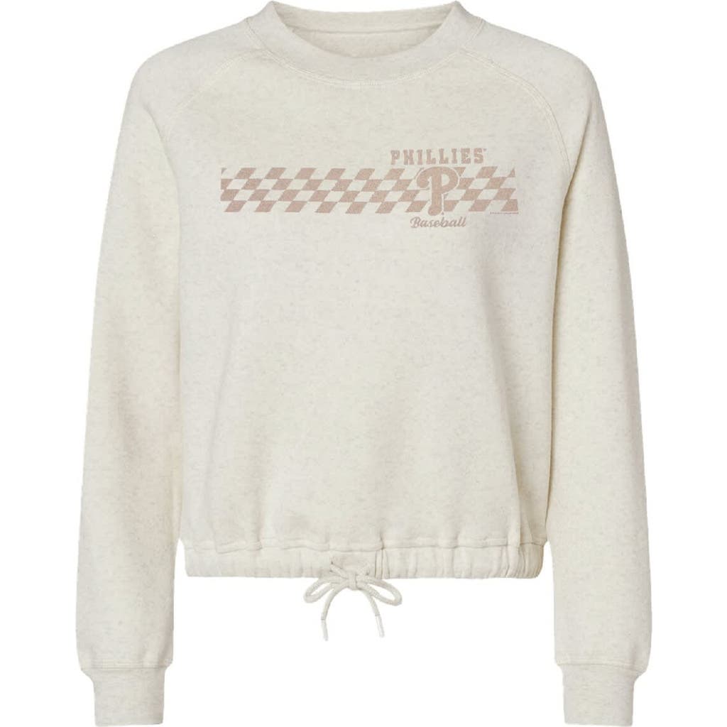 Soft As A Grape Natural Philadelphia Phillies Tonal Checkered Sweatshirt
