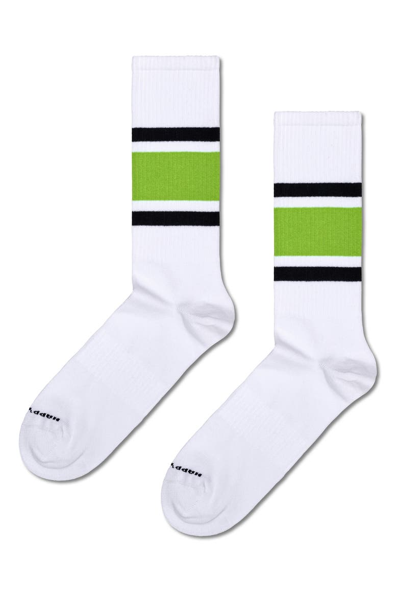 Assorted 2-Pack Stripe Sneaker Crew Socks Gift Box, Alternate, color, BLACK