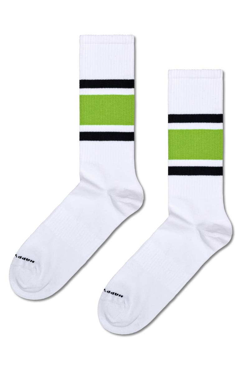 Happy Socks Assorted 2-Pack Stripe Sneaker Crew Socks Gift Box, Alternate, color, Black