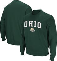 COLOSSEUM Men's Colosseum Green Ohio Bobcats Arch & Logo Tackle Twill Pullover Sweatshirt