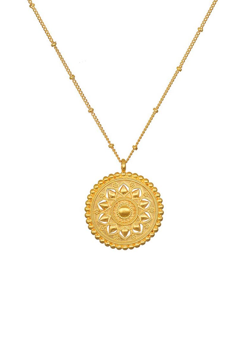 Inner Light Mandala Necklace, Main, color, Gold