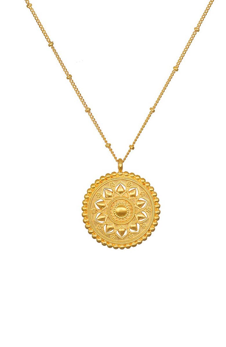 Satya Jewelry Inner Light Mandala Necklace, Main, color, Gold