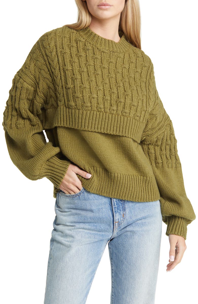 AWARE by VERO MODA Alexandra Crewneck Sweater, Main, color,