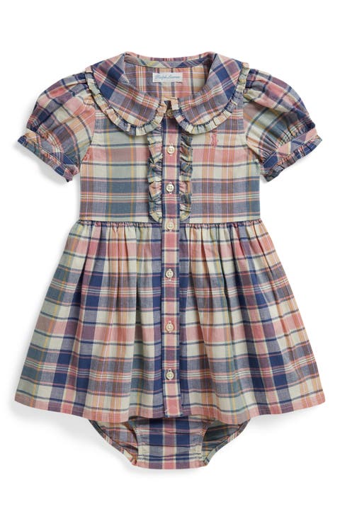 Madras Inspired Plaid Cotton Dress (Baby)