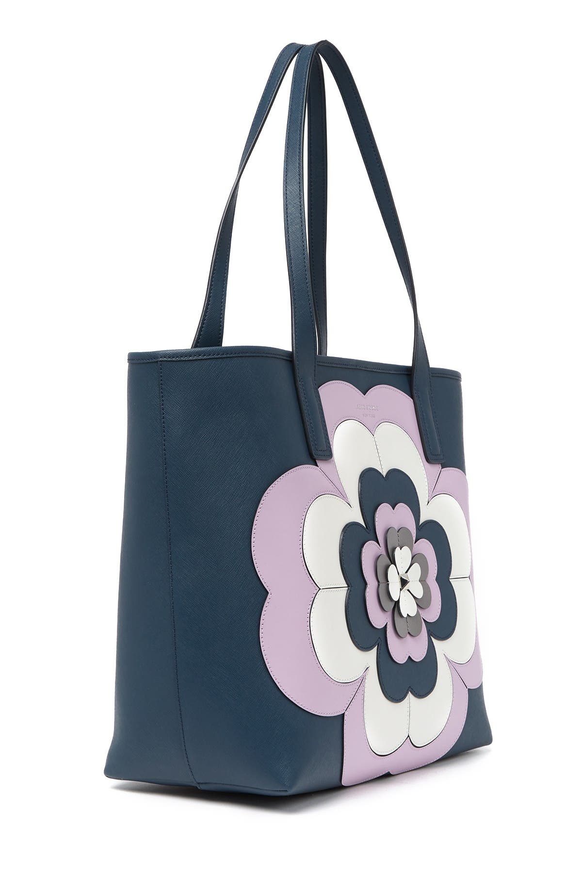 Kate Spade New York leather reiley spade flower applique large tote bag ...
