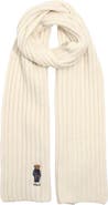 Polo Ralph Lauren Embroidered Bear Wool Blend Scarf