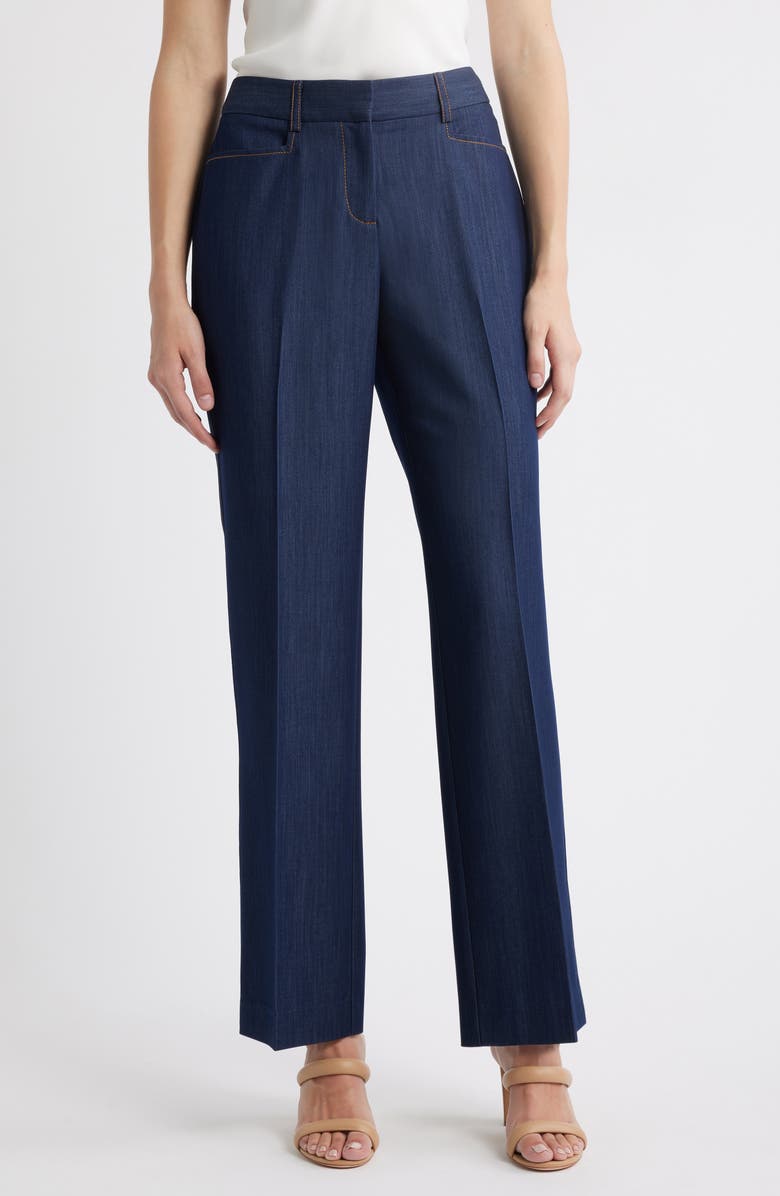 Tahari ASL Straight Leg Trouser Jeans, Main, color, Denim