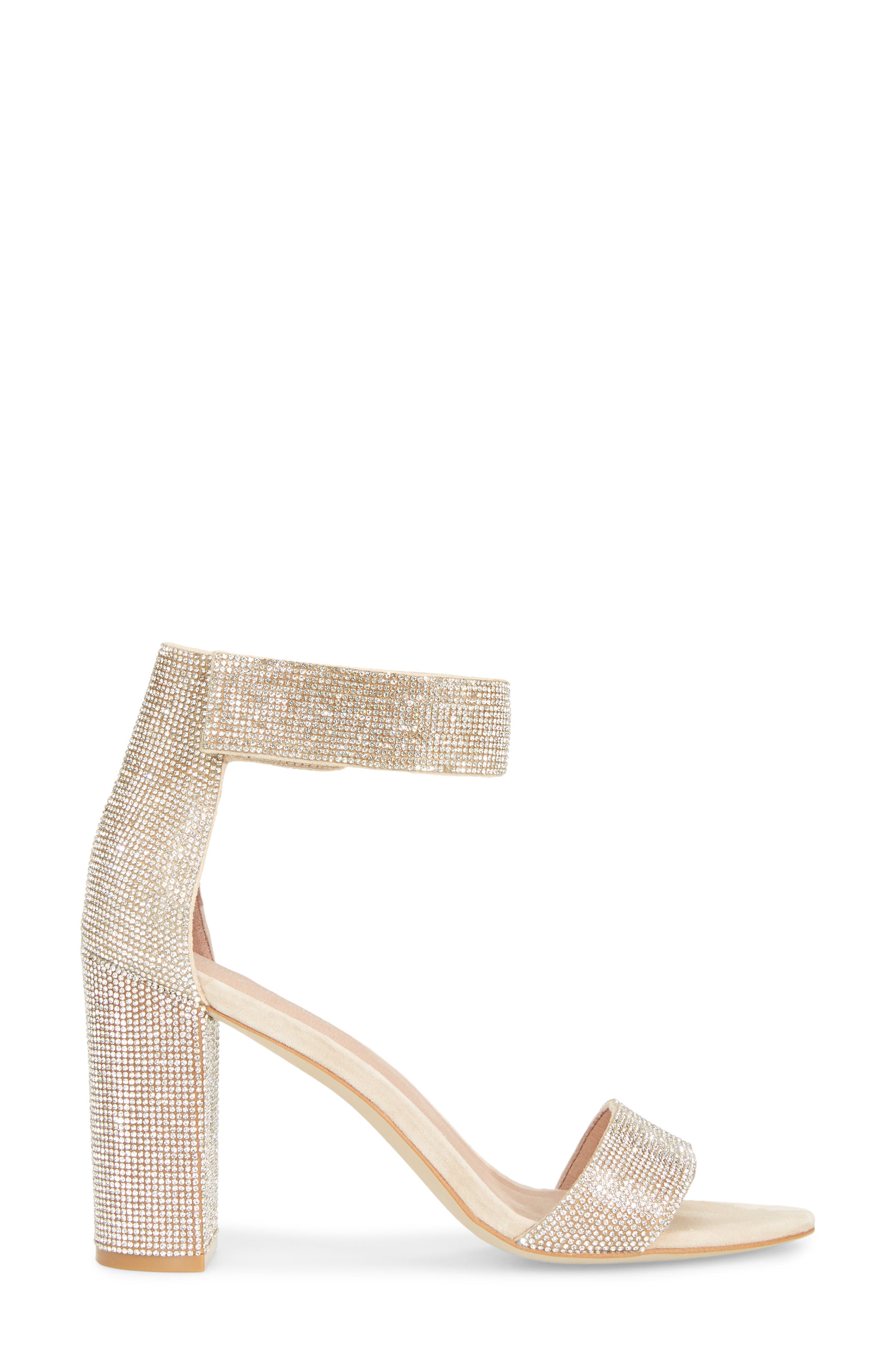 Lindsay Ankle Strap Sandal, Alternate, color, SILVER LEATHER