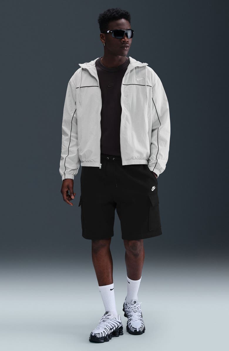 Nike Brushed Fleece Cargo Shorts, Alternate, color, Black/ Black/ White