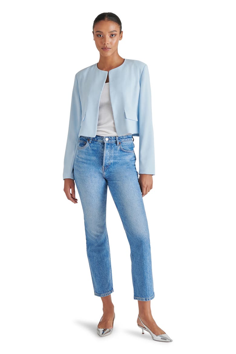 Serene Crop Blazer, Alternate, color, SKY BLUE