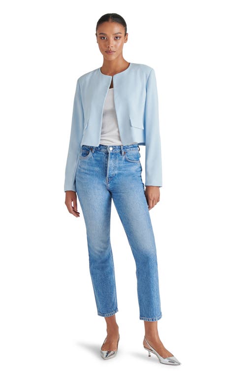 Steve Madden Serene Crop Blazer In Sky Blue