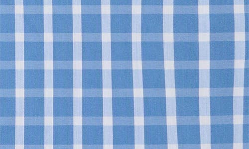 Duchamp Grid Print Slim Fit Dress Shirt In Blue