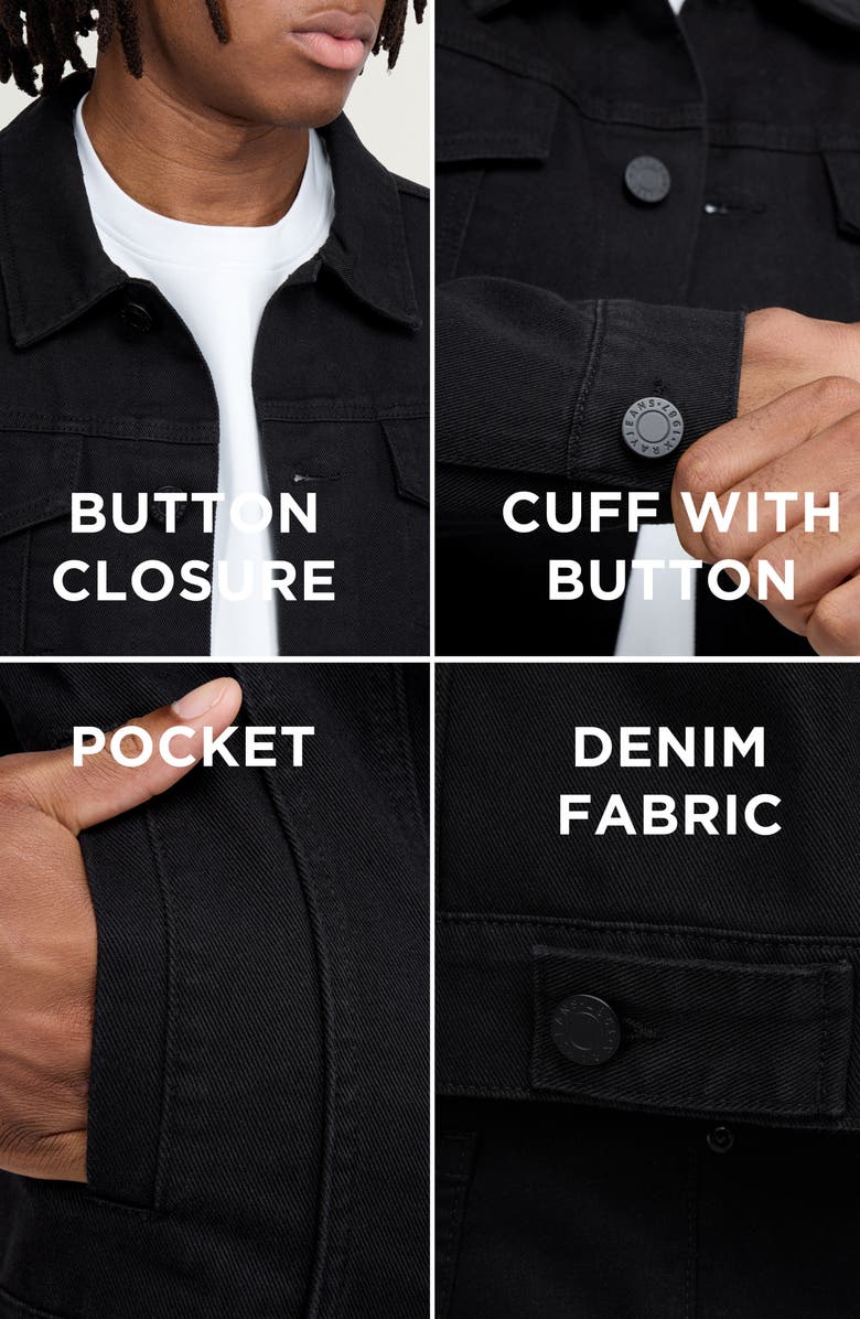 XRAY Slim Washed Denim Jacket, Alternate, color, Jet Black