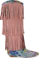 Kurt Geiger London Floral Sequin Fringe Western Boot