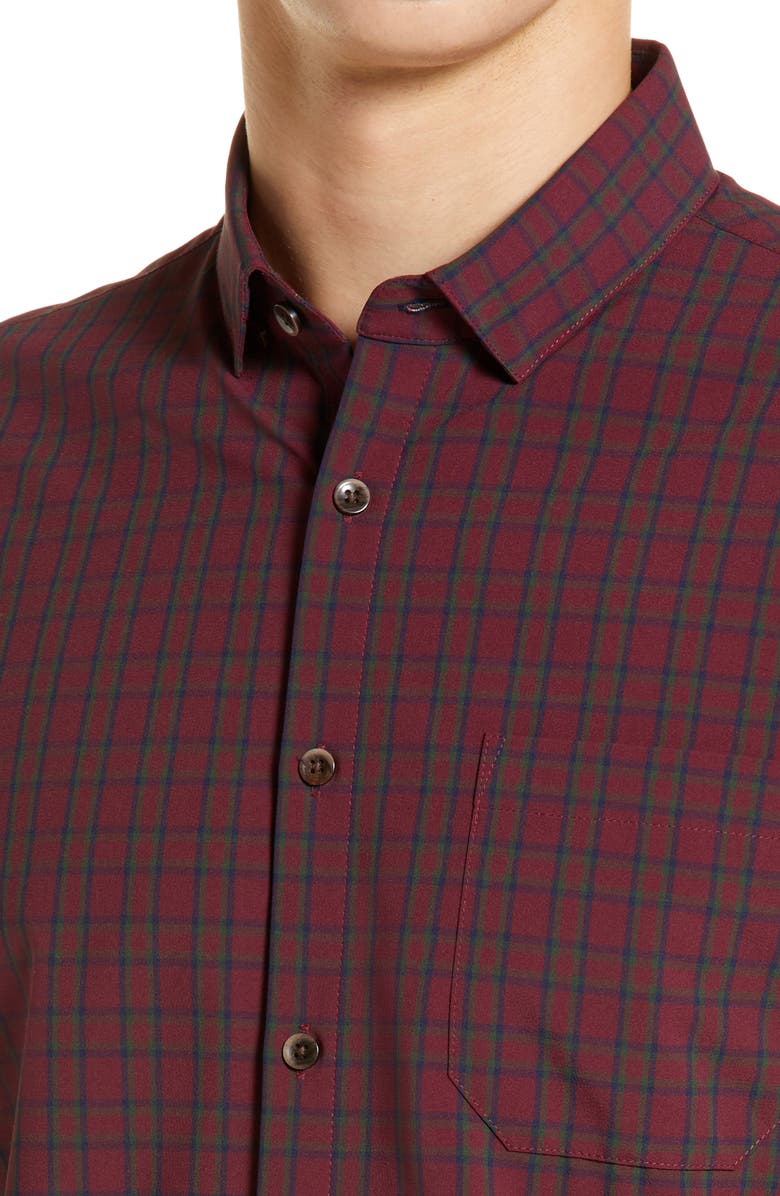Mizzen+Main Leeward No Tuck Plaid Performance Button-Up Shirt, Alternate, color,