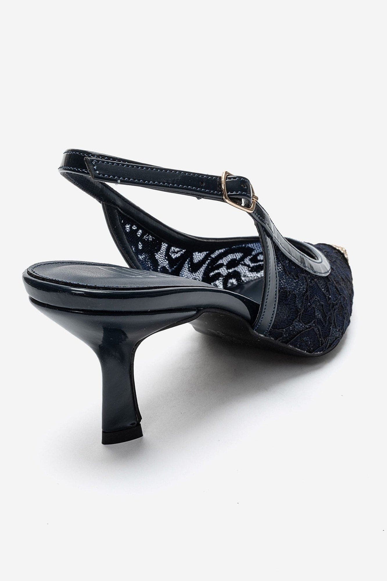 Clem Lace Slingback Pump, Alternate, color, Navy