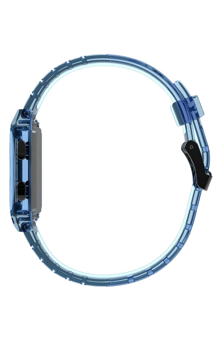 Timex<sup>®</sup> Q Timex Digital LCA Chronograph Resin Strap Watch, 35mm, Alternate, color, Blue