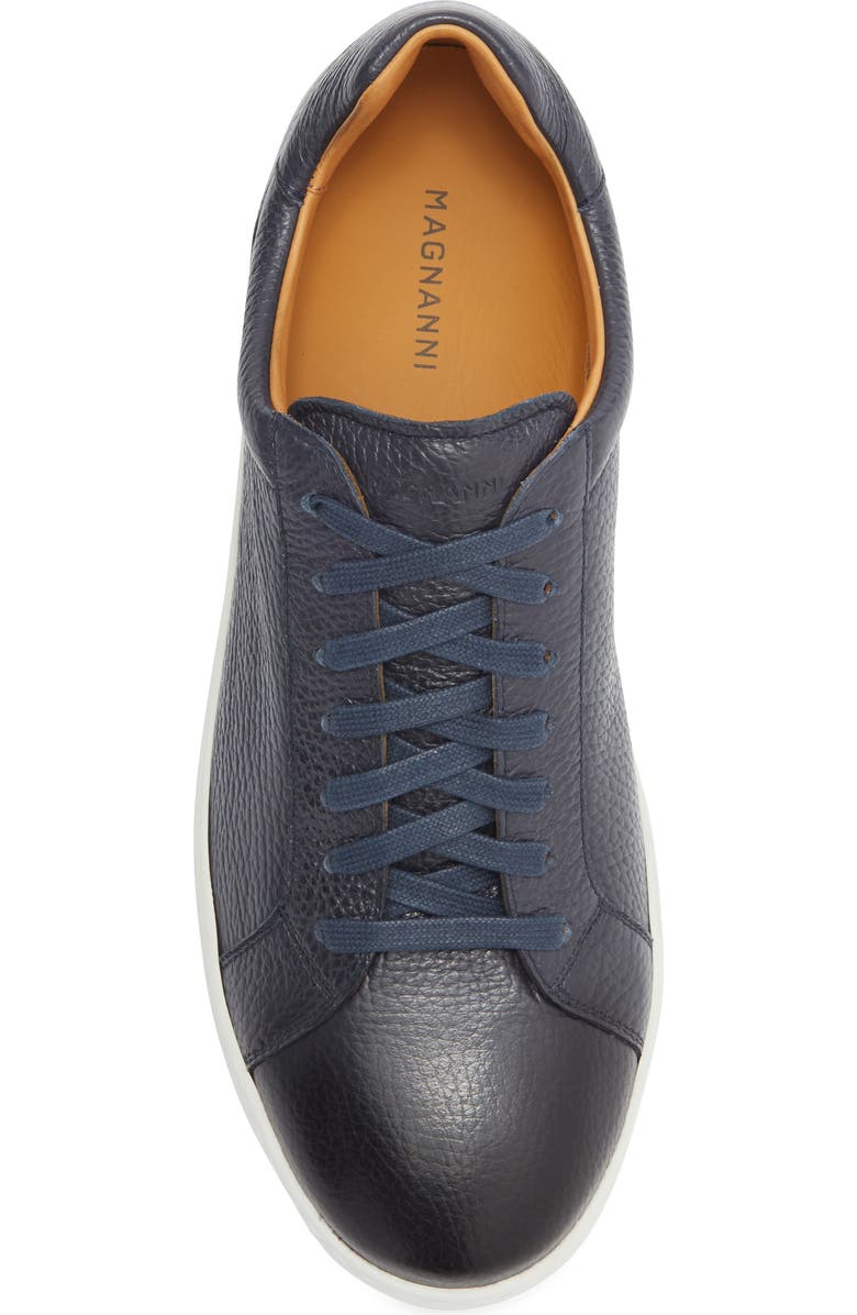 Magnanni Elonso Leather Sneaker, Alternate, color, Navy Pebble