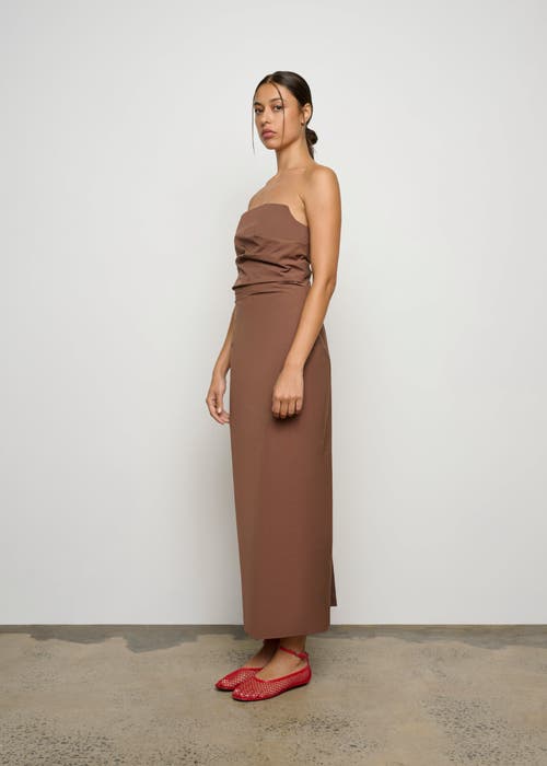 One Of Others Lucetta Strapless Dress In Mocha