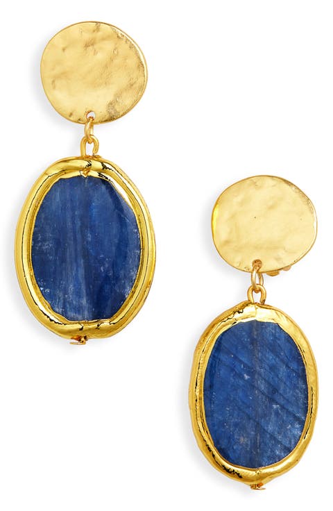 Kyanite Clip-On Drop Earrings