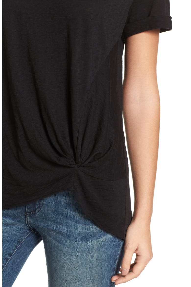 Knotted Tee, Alternate, color, BLACK