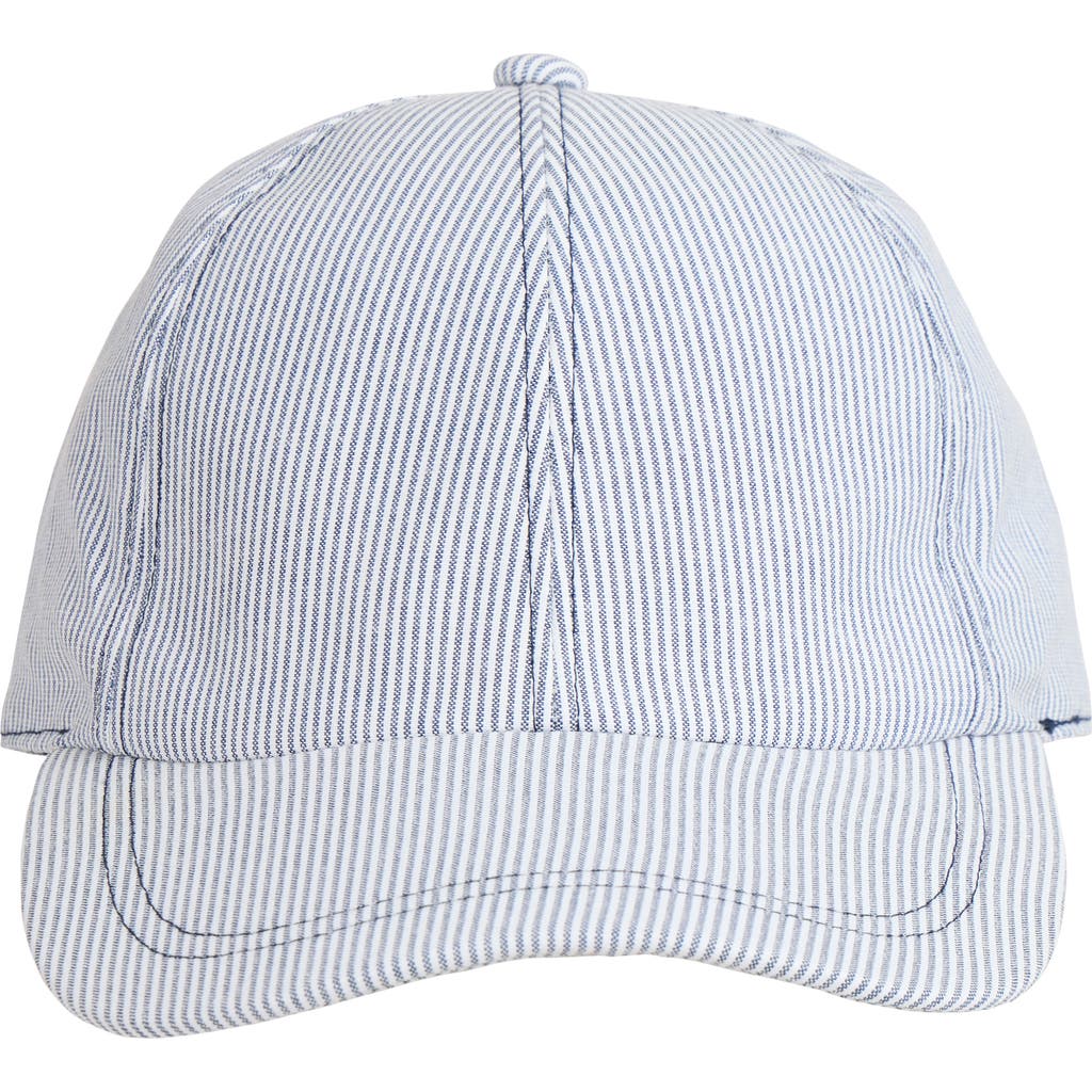 Bruno Magli Stripe Baseball Cap In Navy