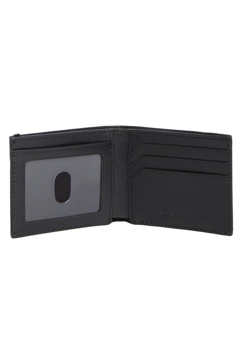 Hunter Glazed Leather Bifold Wallet, Alternate, color, BLACK