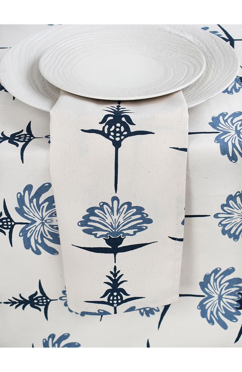 FRENCH HOME Tropical Cotton Twill Dinner Napkins, Alternate, color, Indigo And Sky