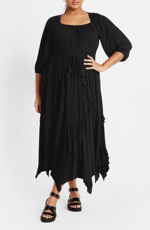 Zayne Handkerchief Hem Dress (Plus)