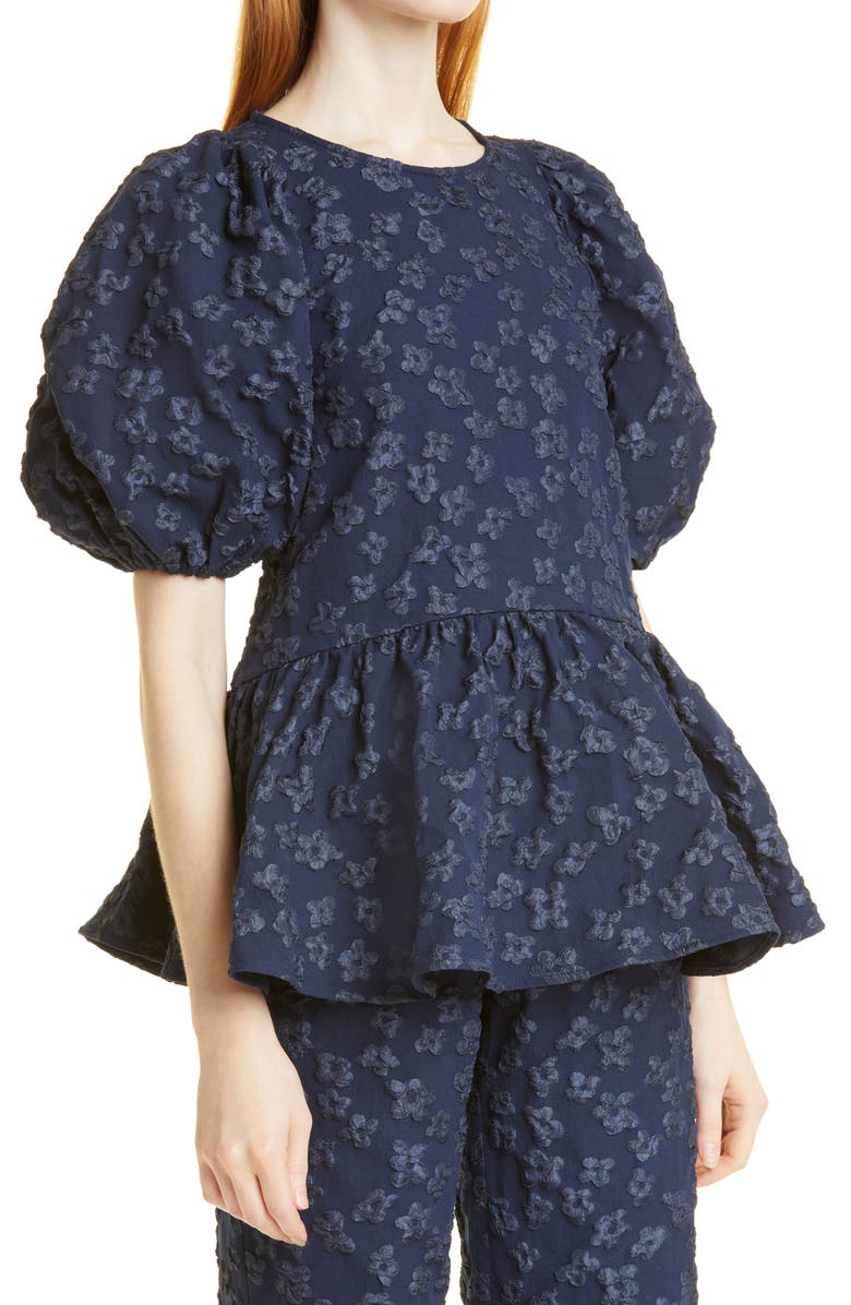 Stine Goya Liw Floral Jacquard Peplum Blouse, Alternate, color,