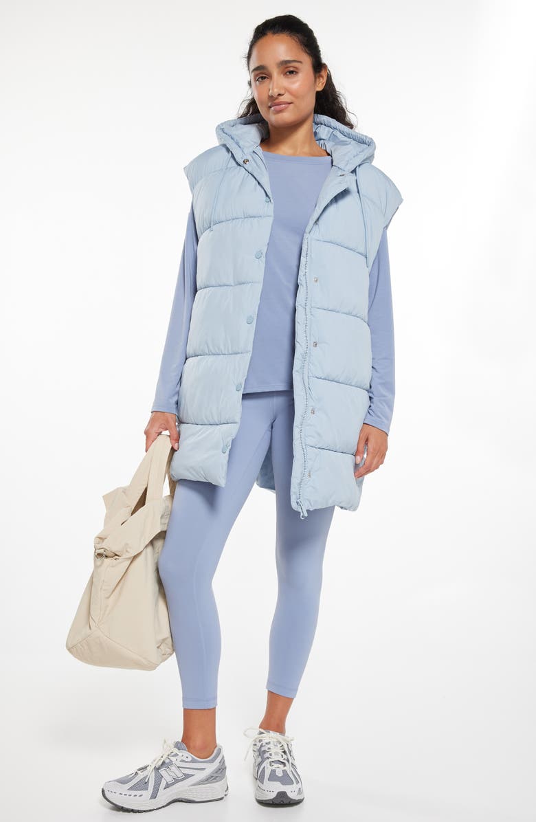 Longline Hooded Puffer Vest