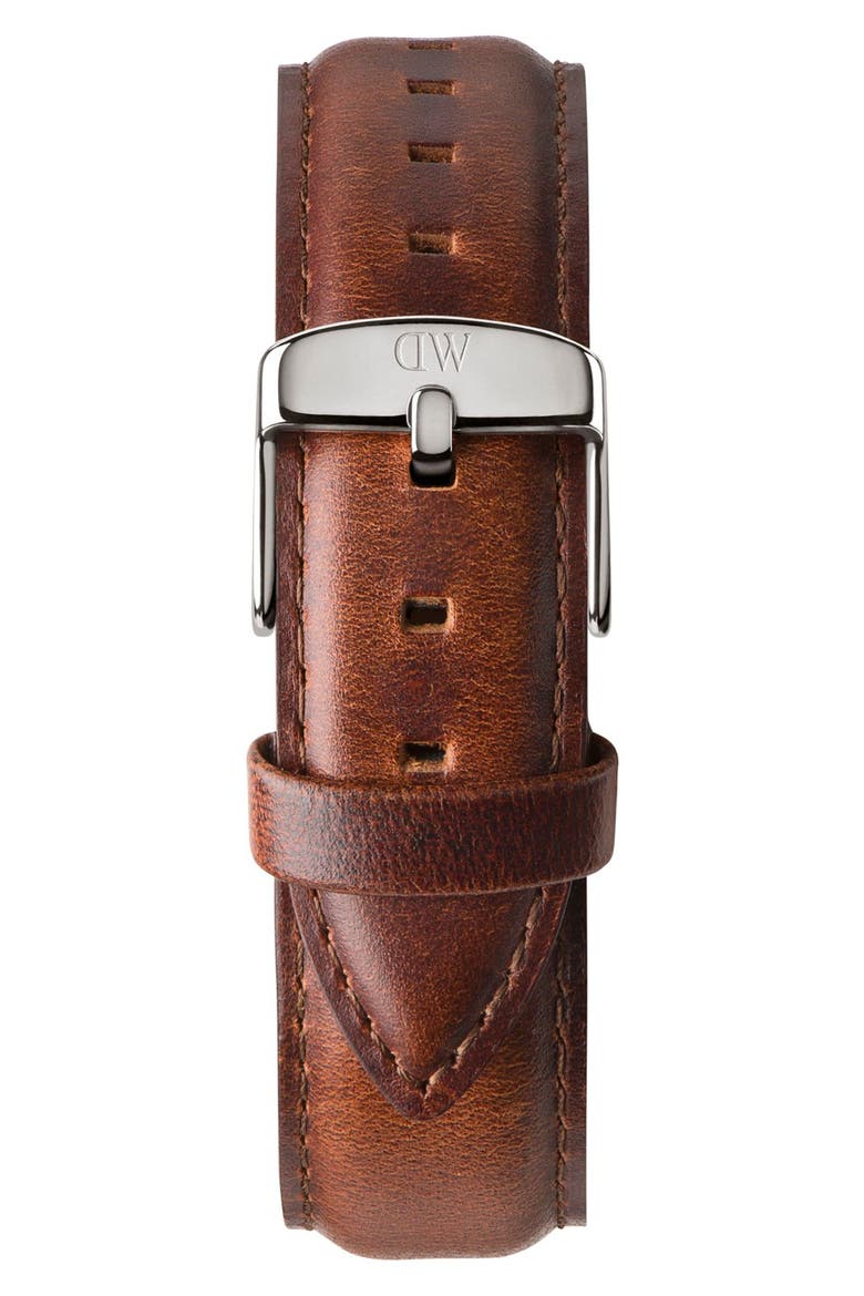 'Classic St. Mawes' Leather Strap Watch, 40mm, Alternate, color, BROWN/ SILVER