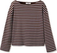 MANGO Stripe Boatneck Sweatshirt